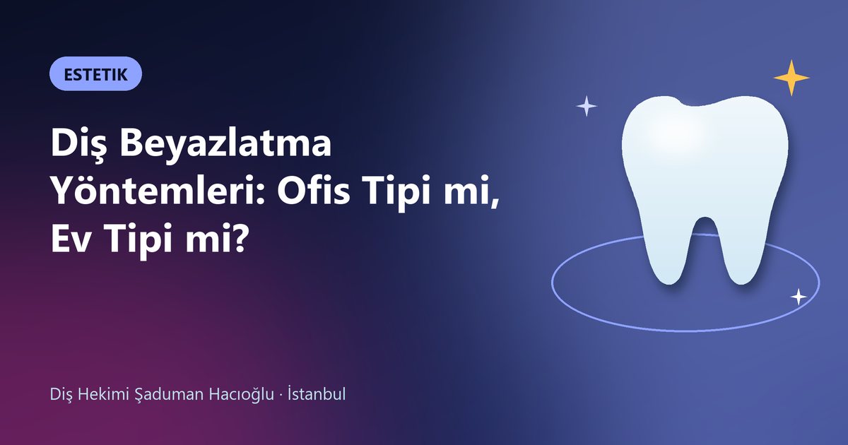 Diş Beyazlatma Yöntemleri: Ofis Tipi mi, Ev Tipi mi? – Dt. Şaduman Hacıoğlu blog kapak görseli