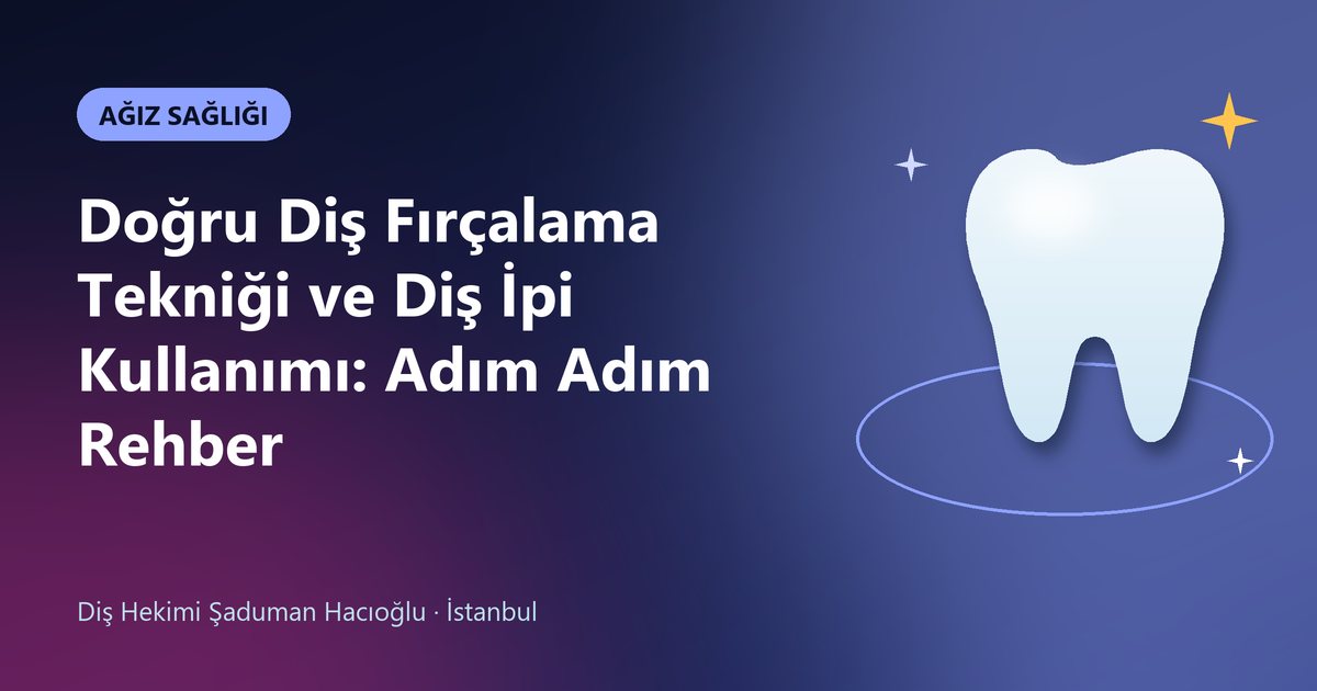 Doğru Diş Fırçalama Tekniği ve Diş İpi Kullanımı: Adım Adım Rehber – Dt. Şaduman Hacıoğlu blog kapak görseli